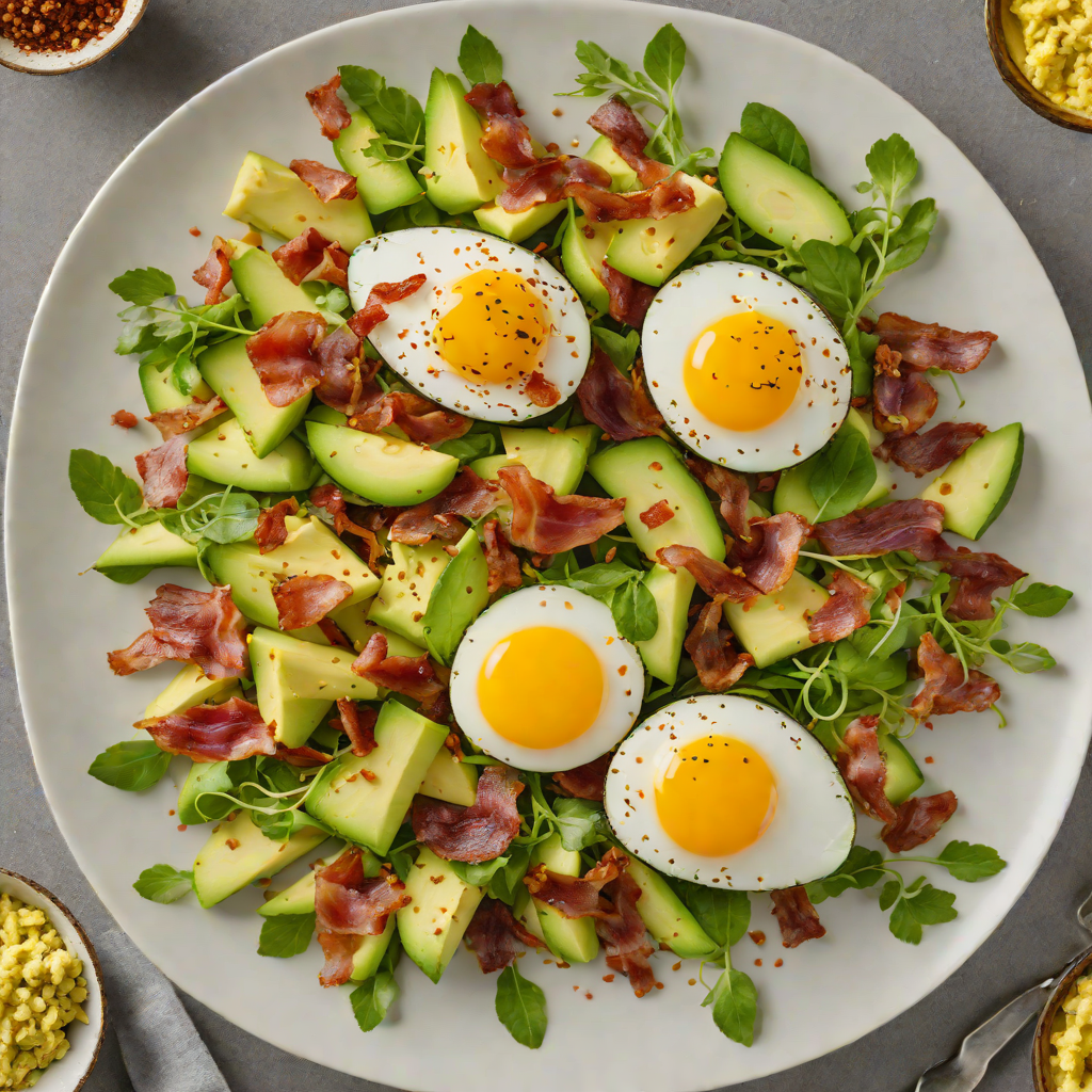 Avocado and Egg Fat Bomb Salad with Bacon Crumbles