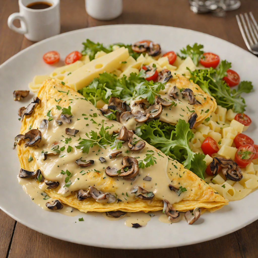 Broadway Cafe-Inspired Creamy Mushroom and Swiss Omelette