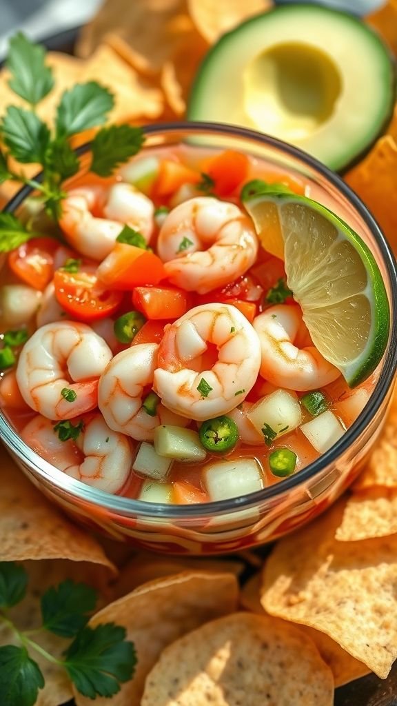 Mezcal-Infused Shrimp Ceviche with Oaxacan Citrus and Chilies