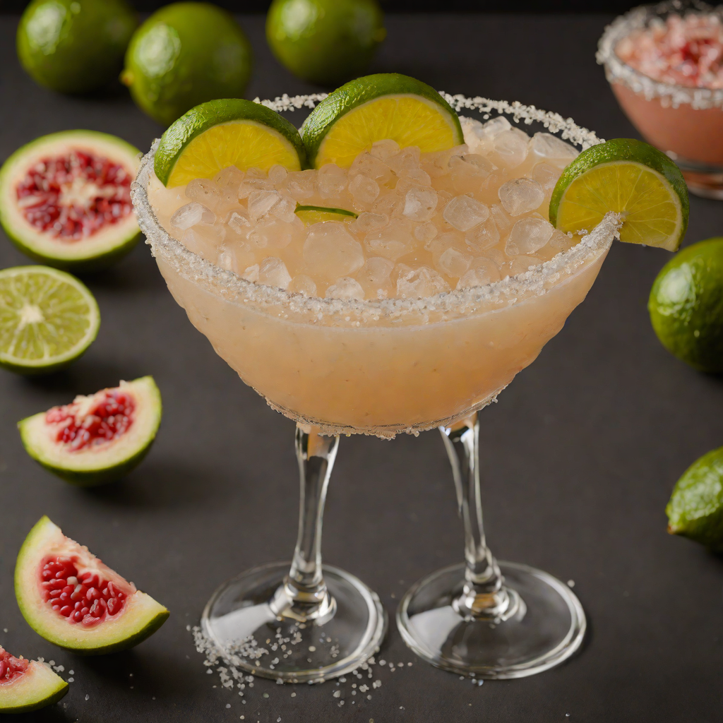 Frozen Guava Lime Margarita with Salted Rim