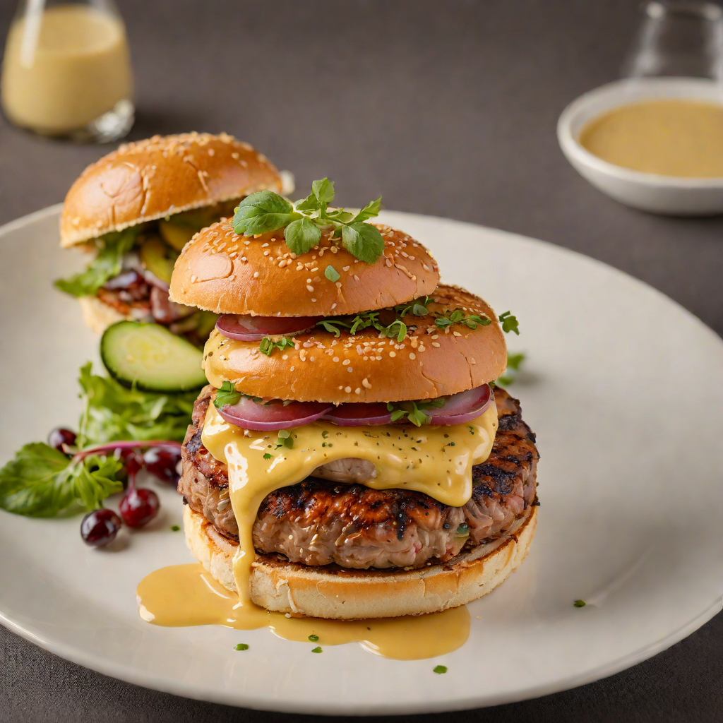 Seared Foie Gras Burger with Raclette and Green Peppercorn Aioli