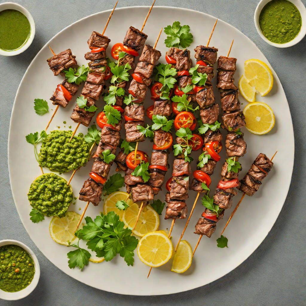 Grilled Mato Grosso-Style Beef Skewers with Chimichurri