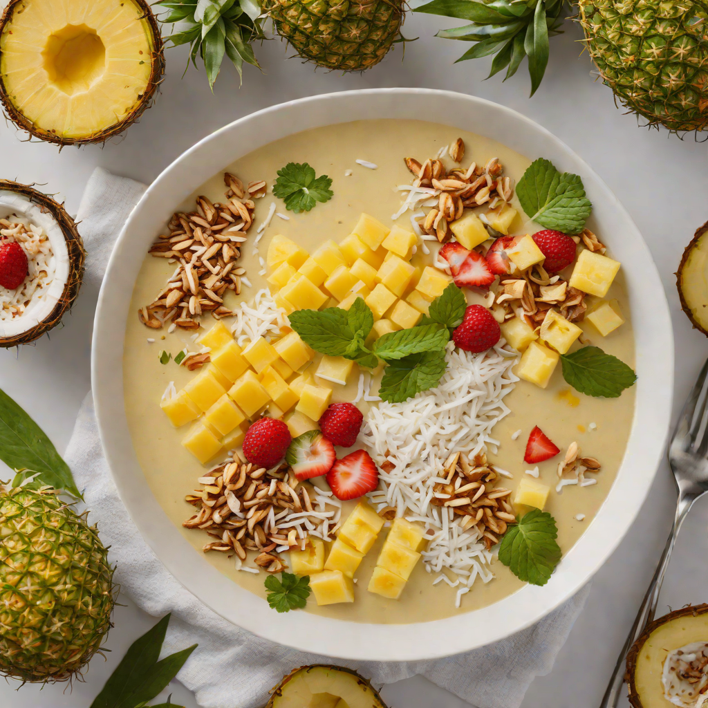 Tiki-Inspired Pineapple Coconut Smoothie Bowl