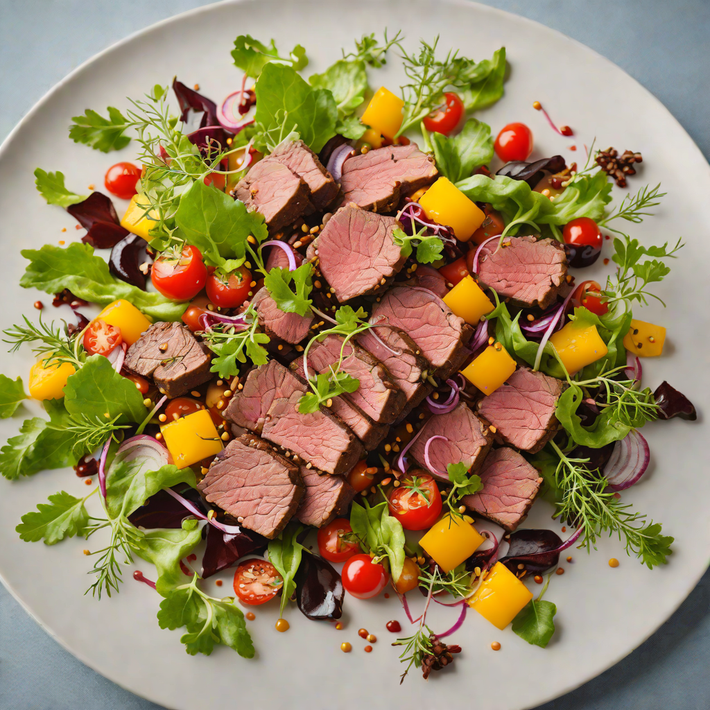 Roasted Kangaroo Meat Salad with Wattleseed Vinaigrette