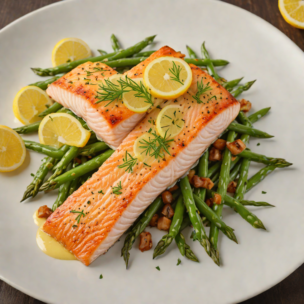 Pan-Roasted Salmon with Lemon Dill Sauce and Sautéed Green Beans