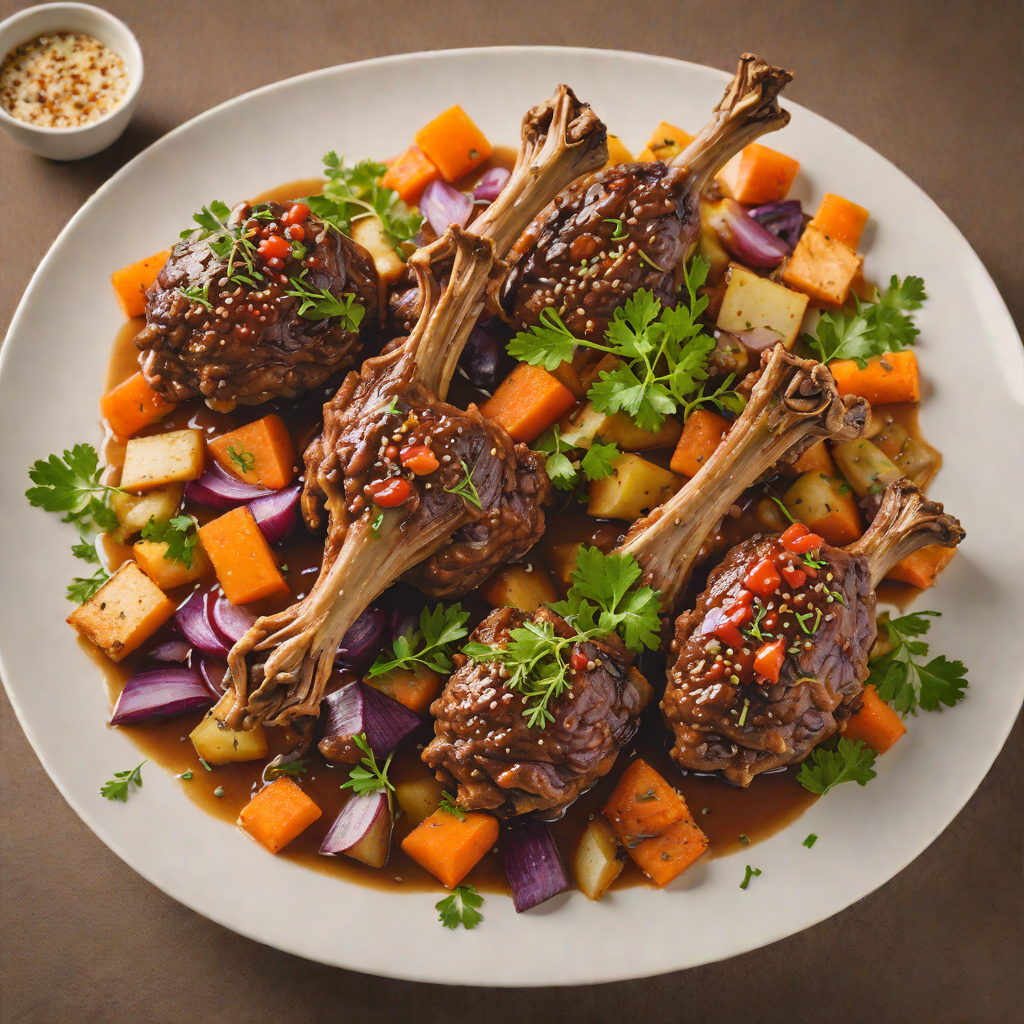 Four-Spice Braised Lamb Shanks with Root Vegetables