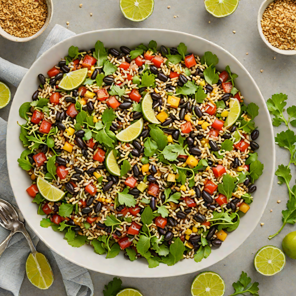 Half-Quinoa, Half-Black Bean Salad with Lime Vinaigrette