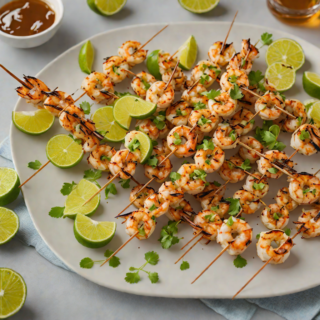 Spiced Honey-Lime Glazed Grilled Shrimp Skewers