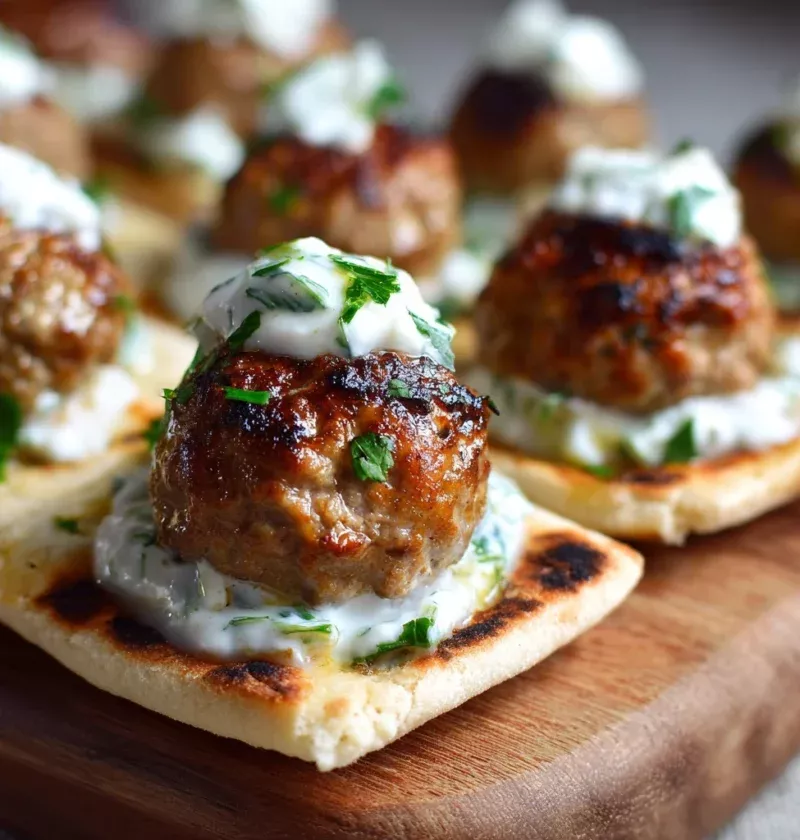 Mediterranean-Fusion Spiced Lamb Meatballs with Tzatziki