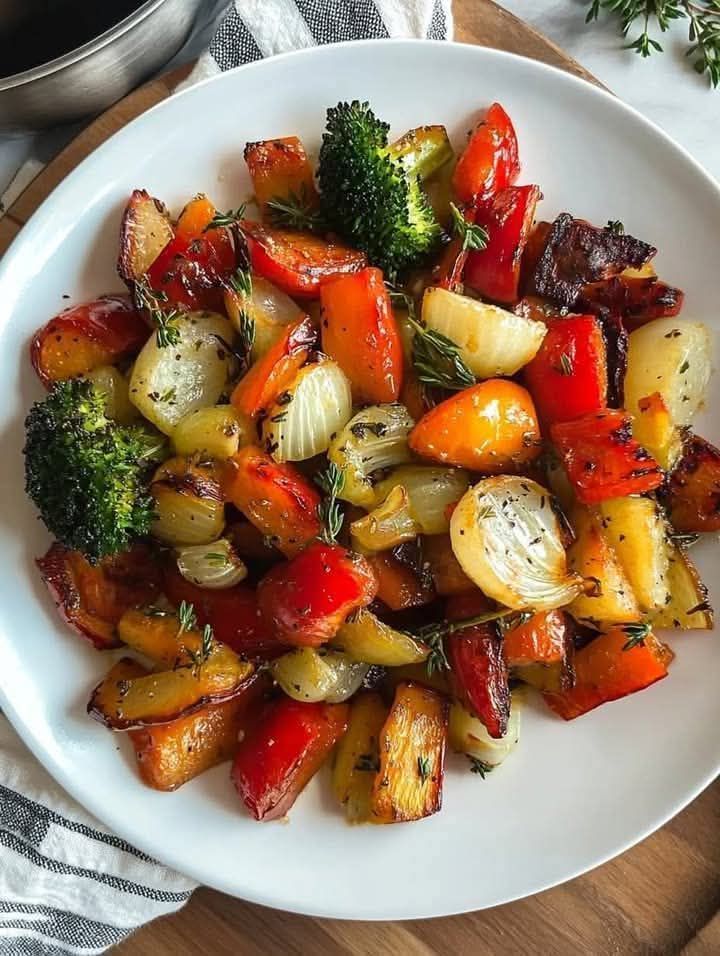 Roasted Rainbow Forest Vegetable Medley with Herb Vinaigrette