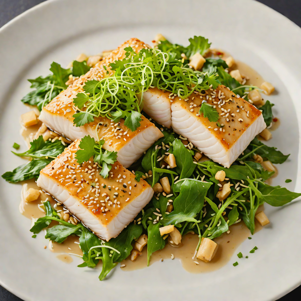 Steamed Ginger-Soy Cod with Sesame Greens