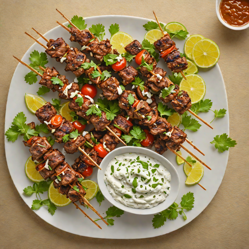 Mediterranean-Fusion Grilled Lamb Skewers with Tzatziki Sauce