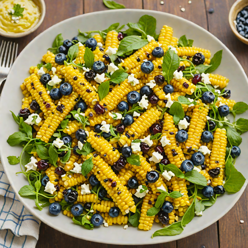 Grilled Corn and Blueberry Salad with Feta and Mint