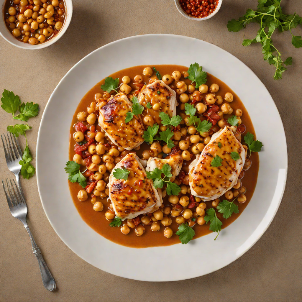Pan-Seared Chicken with Spiced Harissa and Chickpea Stew