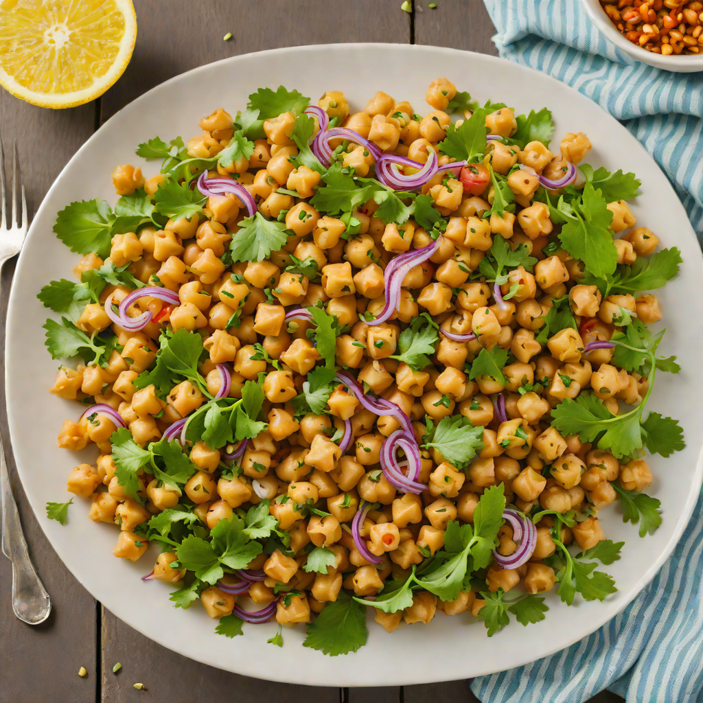Garlic and Cumin Infused Chickpea Salad with Lemon Vinaigrette