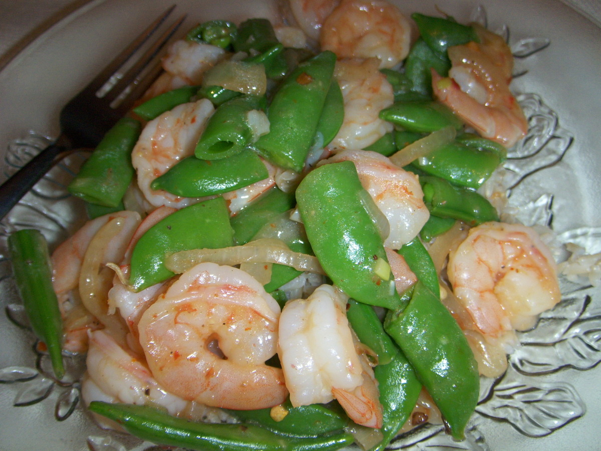 Ginger-Garlic Shrimp Stir-Fry with Snap Peas