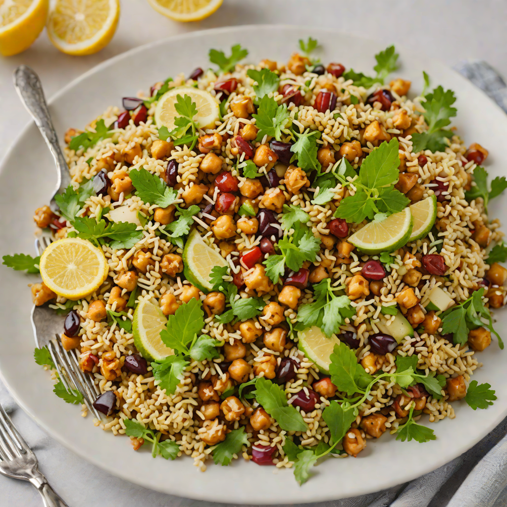 Sautéed Quinoa Salad with Roasted Chickpeas and Lemon-Tahini Dressing