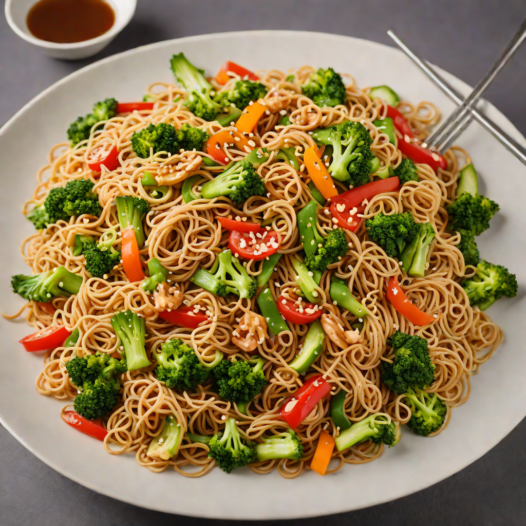 Vegetable Stir-Fry Noodles with Honey-Garlic Sauce