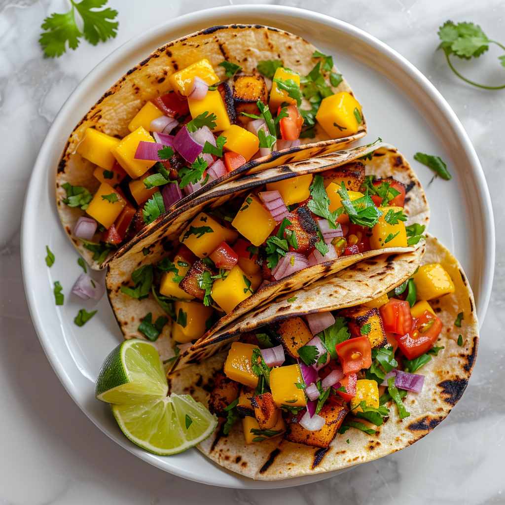 Newcomer Fusion Mango-Turkey Tacos