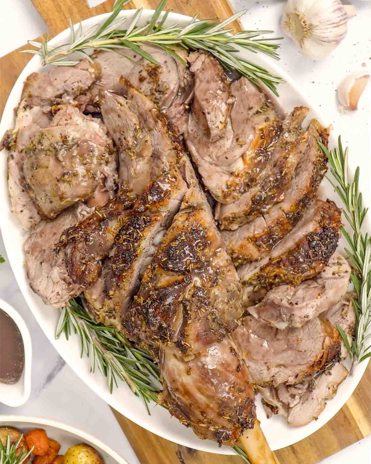 Slow-Roasted Leg of Lamb with Garlic and Rosemary