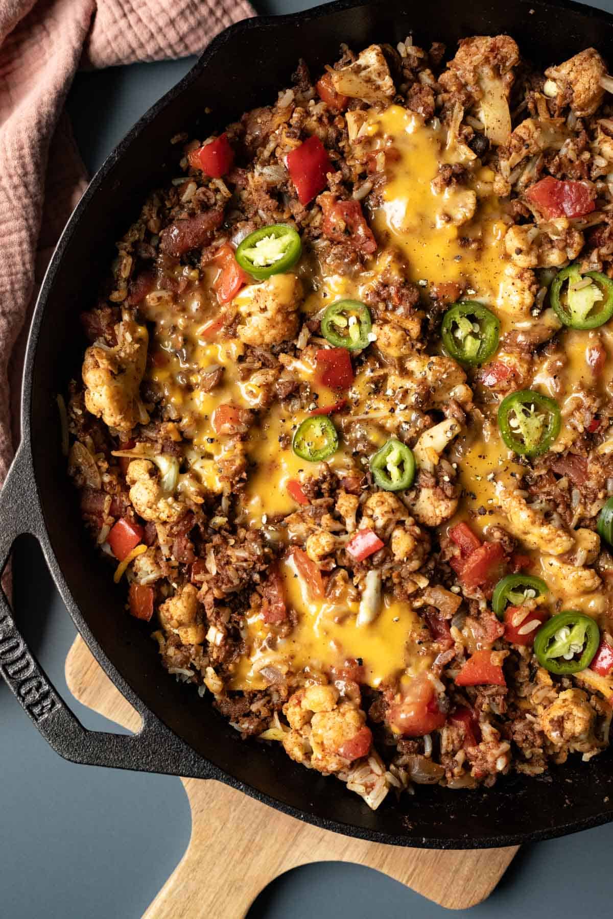 One-Pot Spiced Beef and Cauliflower Skillet