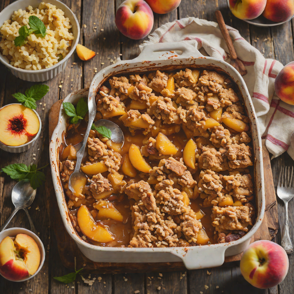 Oven-Roasted Peach Cobbler with Cinnamon Sugar Topping