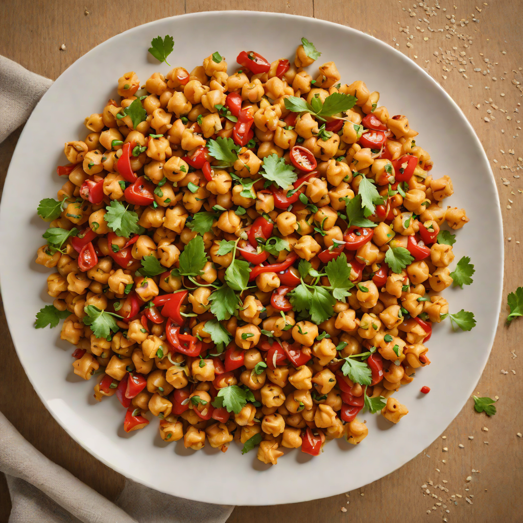 Sautéed Mediterranean Chickpeas with Roasted Red Pepper