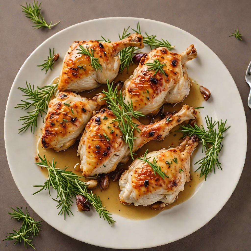 Pan-Seared Chicken with Half-Roasted Garlic and Rosemary