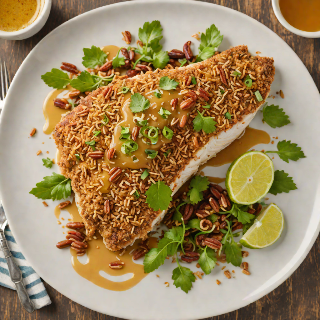 Texan Pecan-Crusted Catfish with Jalapeño Honey Drizzle