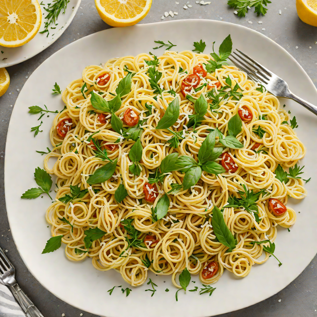 Lemon-Garlic Pasta with Fresh Herbs and Parmesan