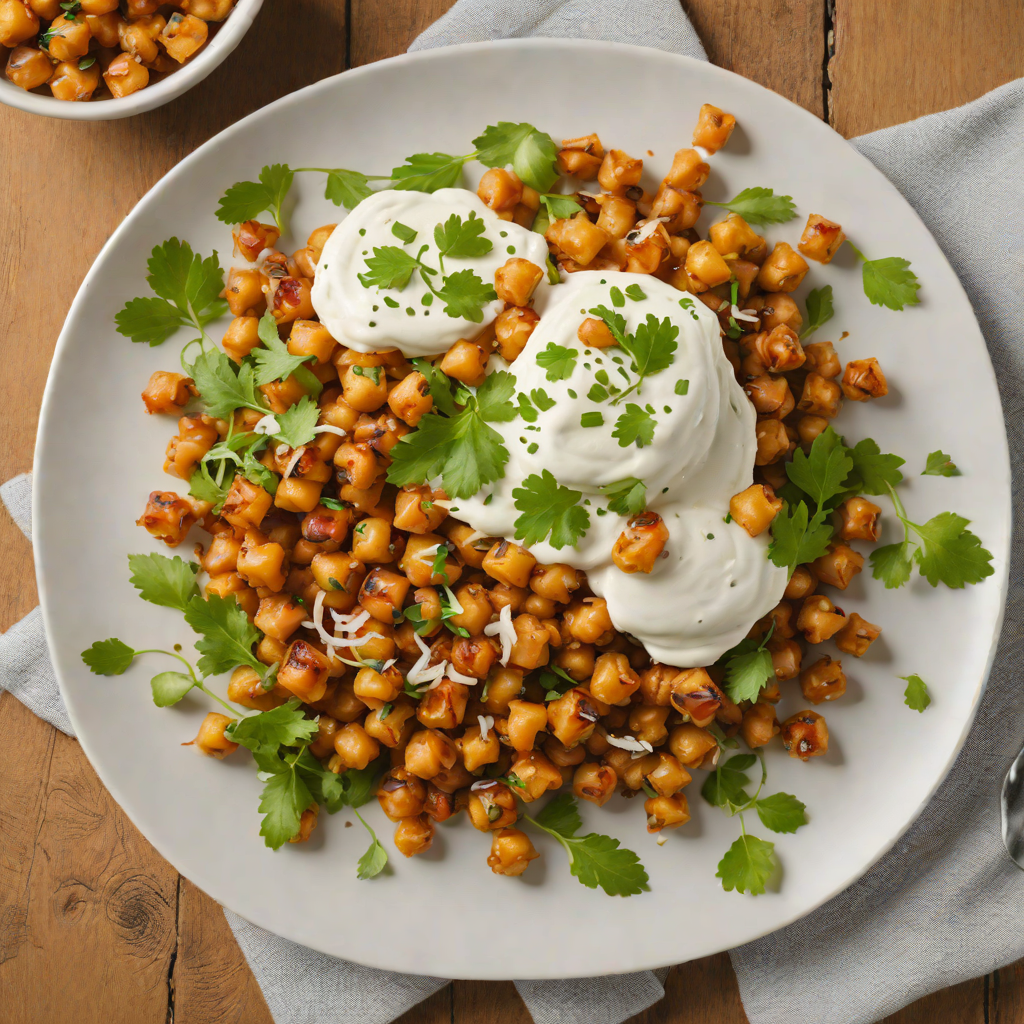 Mediterranean-Fusion Small Plate with Spiced Chickpeas and Tzatziki