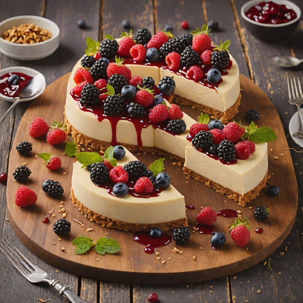 No-Bake Layered Cheesecake with Mixed Berry Compote