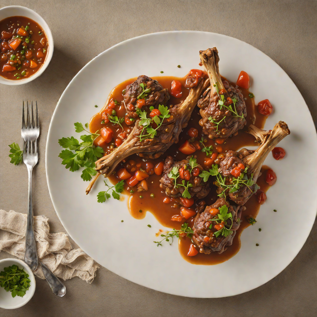 Slow-Cooked Lamb Shanks with Wattleseed and Bush Tomato Relish