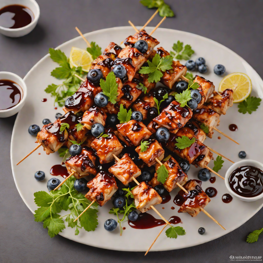 Grilled Herb-Marinated Chicken Skewers with Blueberry BBQ Glaze
