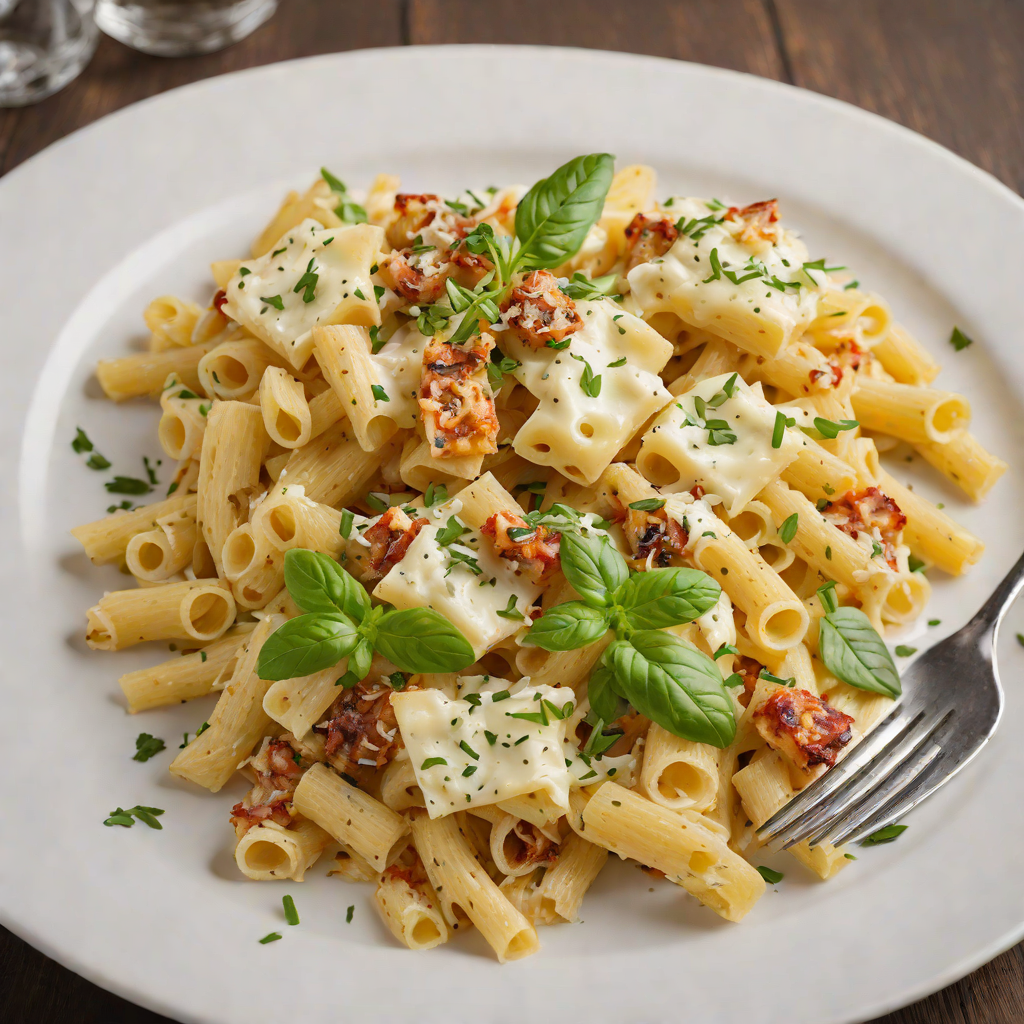 Baked Four-Cheese Pasta with Roasted Garlic