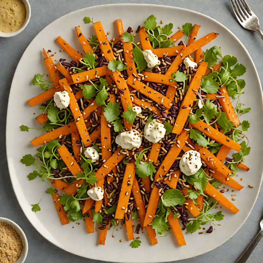 Four-Seed Spiced Roasted Carrot Salad with Tahini Dressing