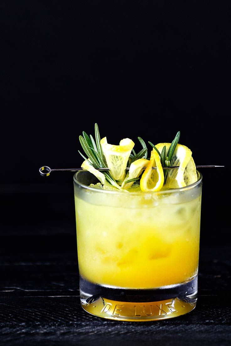 Rosemary-Ginger Whiskey Sour