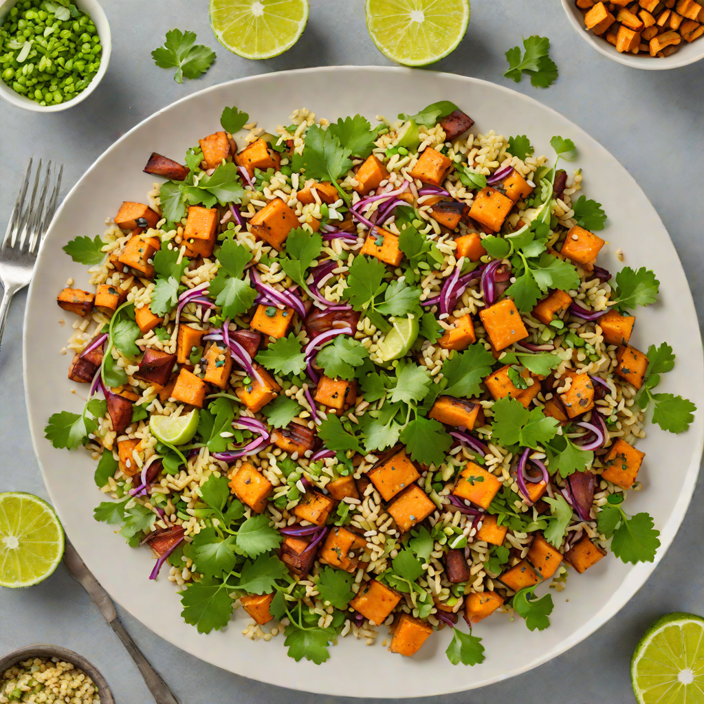 Cilantro-Lime Quinoa Salad with Roasted Sweet Potatoes