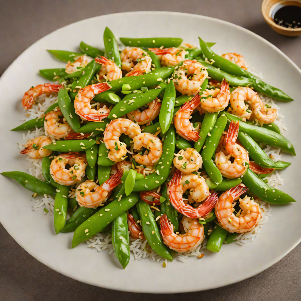 Cantonese Stir-Fried Shrimp with Snow Peas and Garlic