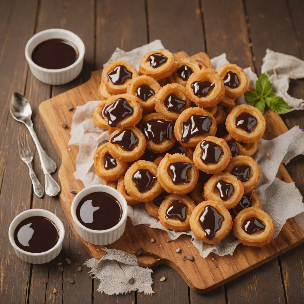 San Antonio-Inspired Cinnamon Churro Bites with Chocolate Sauce