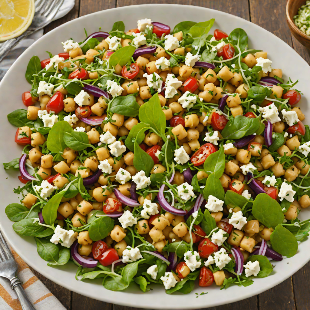 Mediterranean-Fusion Chickpea and Feta Salad with Lemon-Oregano Dressing