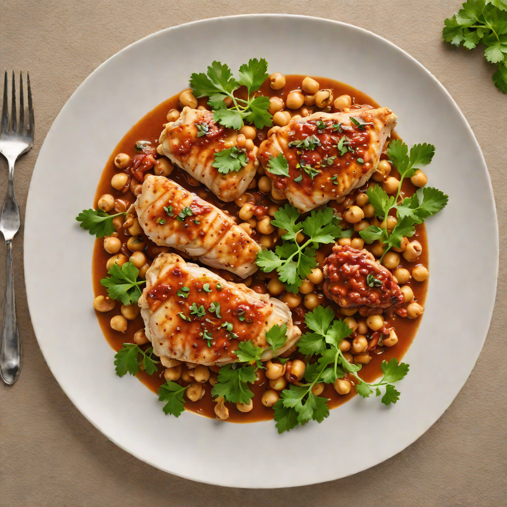 Pan-Seared Chicken with Smoky Harissa and Chickpea Stew