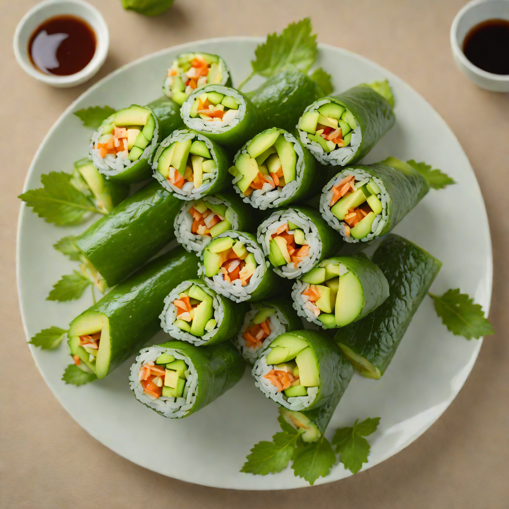 Sushi-Style Avocado and Cucumber Summer Rolls