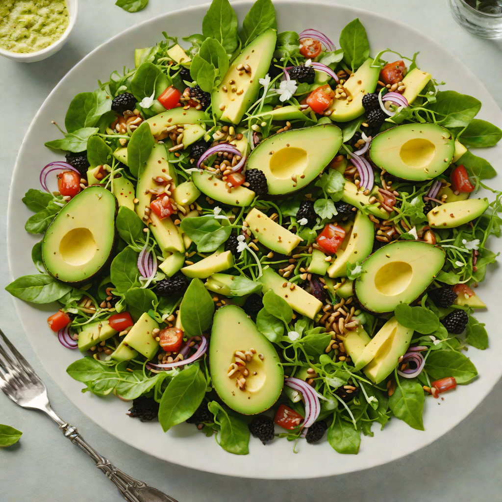 Avocado and Wattleseed Salad with Lemon Myrtle Dressing