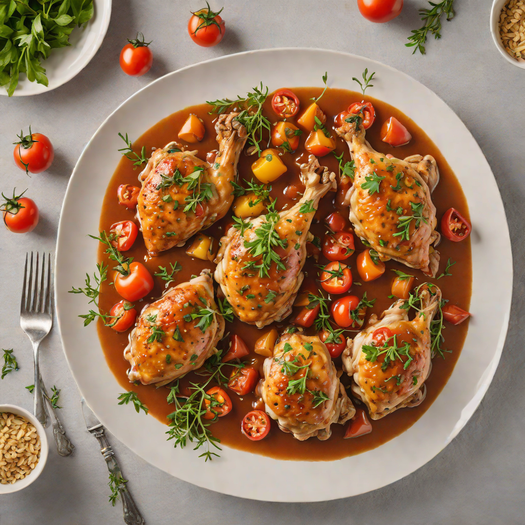 Tomato-Braised Chicken with Garlic and Thyme