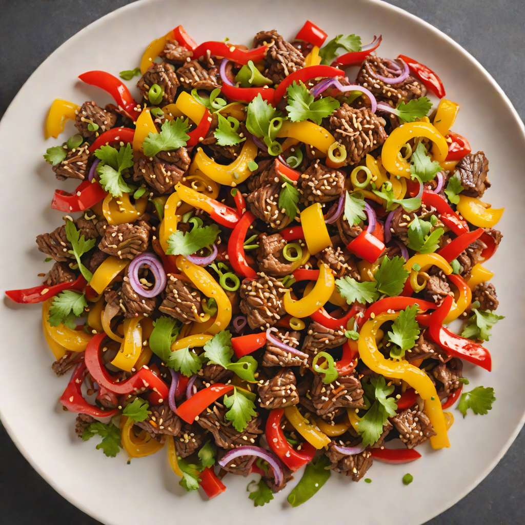 Sautéed Ginger Beef with Bell Peppers and Onions