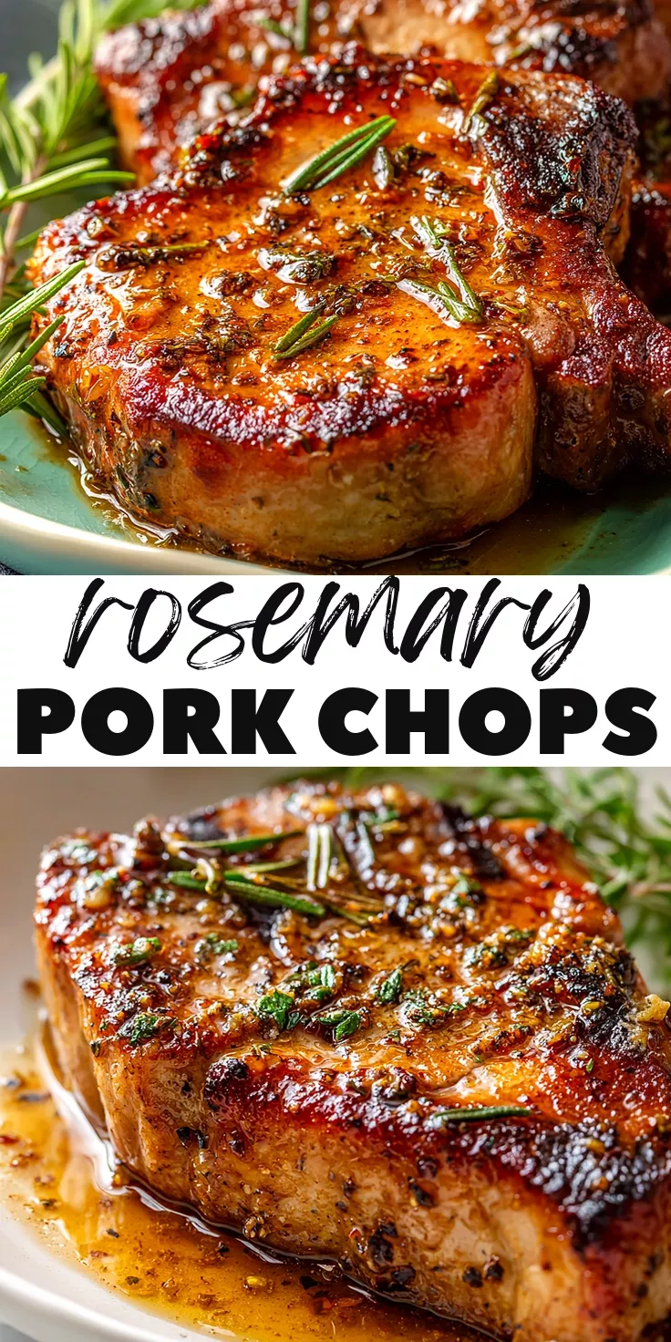 Oven-Roasted Pork Chops with Garlic and Rosemary