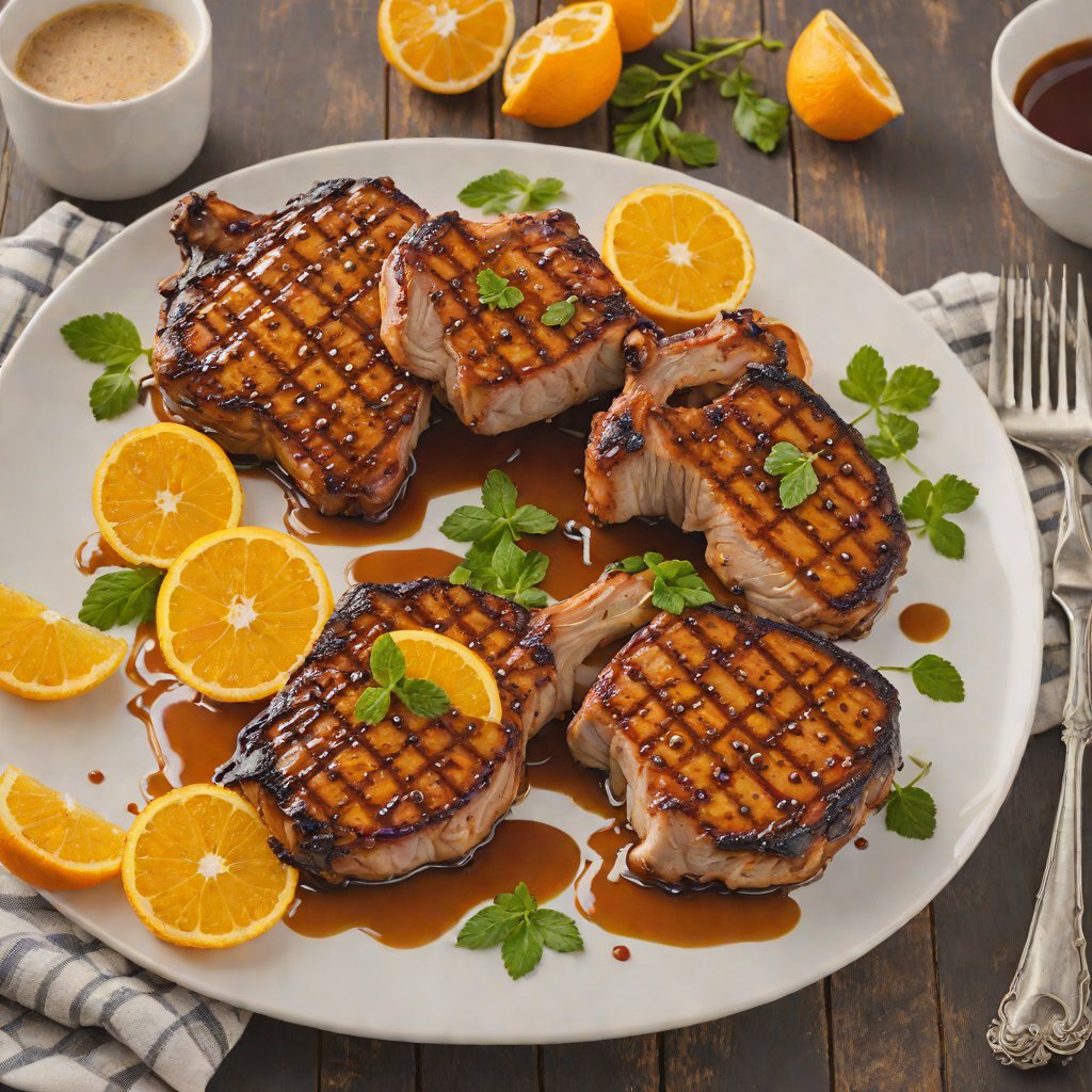 Coffee-Rubbed Grilled Pork Chops with Bitter Orange Glaze