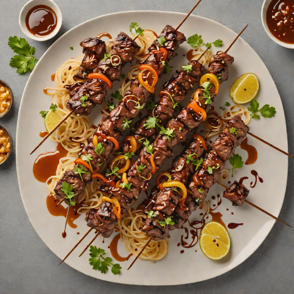 Whiskey-Glazed Beef Skewers with Charred Onions