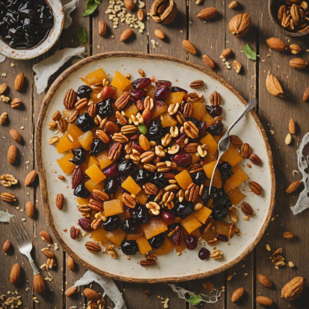 Scotch-Soaked Dried Fruit Compote with Spiced Nuts